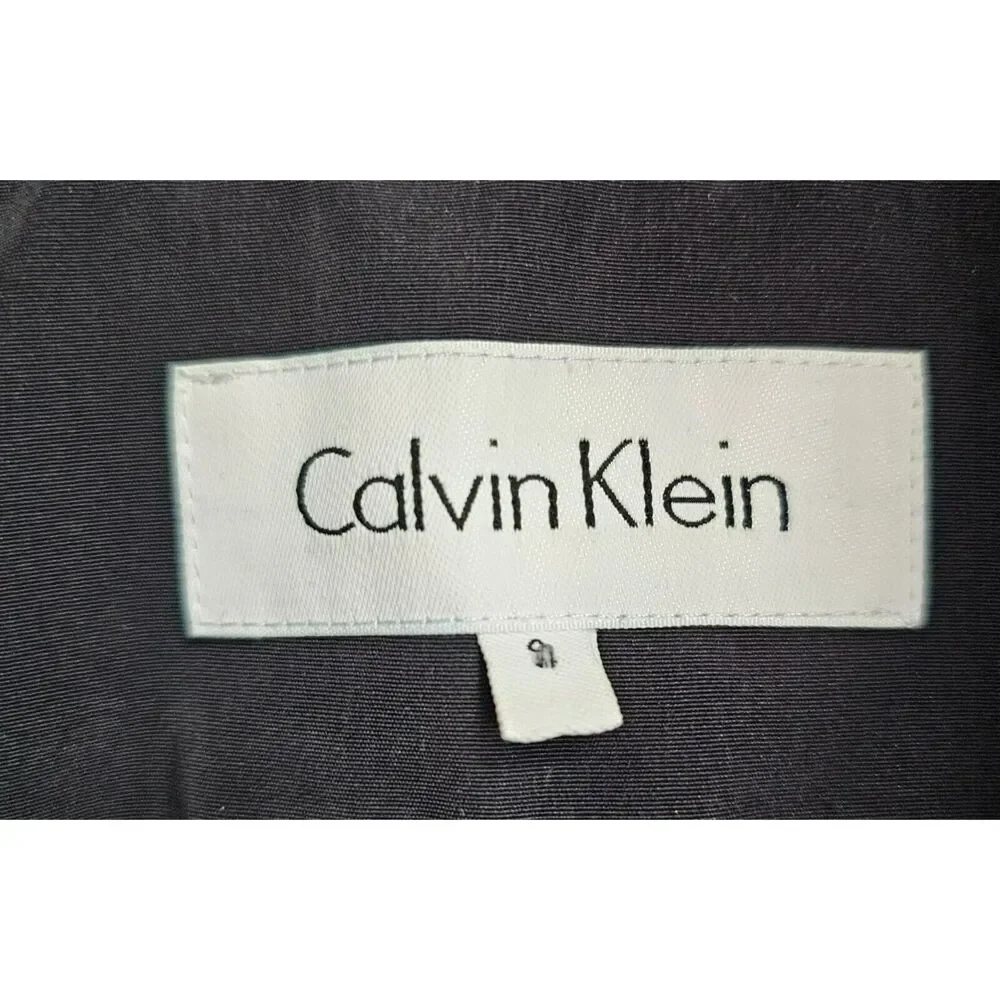 Calvin Klein Coat Womens Small Black Trench Windbreaker - Picture 5 of 7